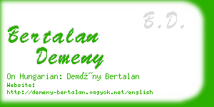 bertalan demeny business card